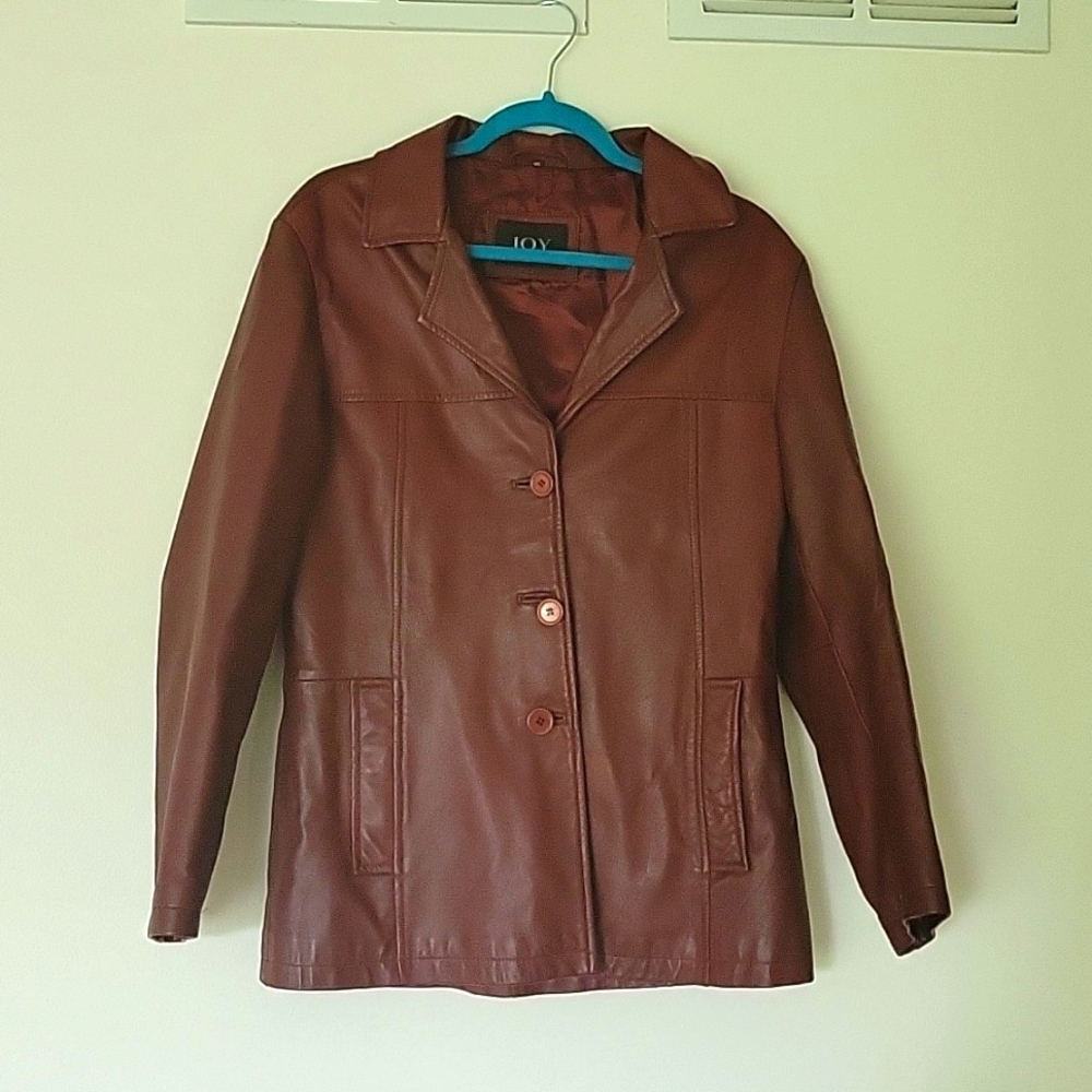 Leather jacket Small Women Imported Used Wine